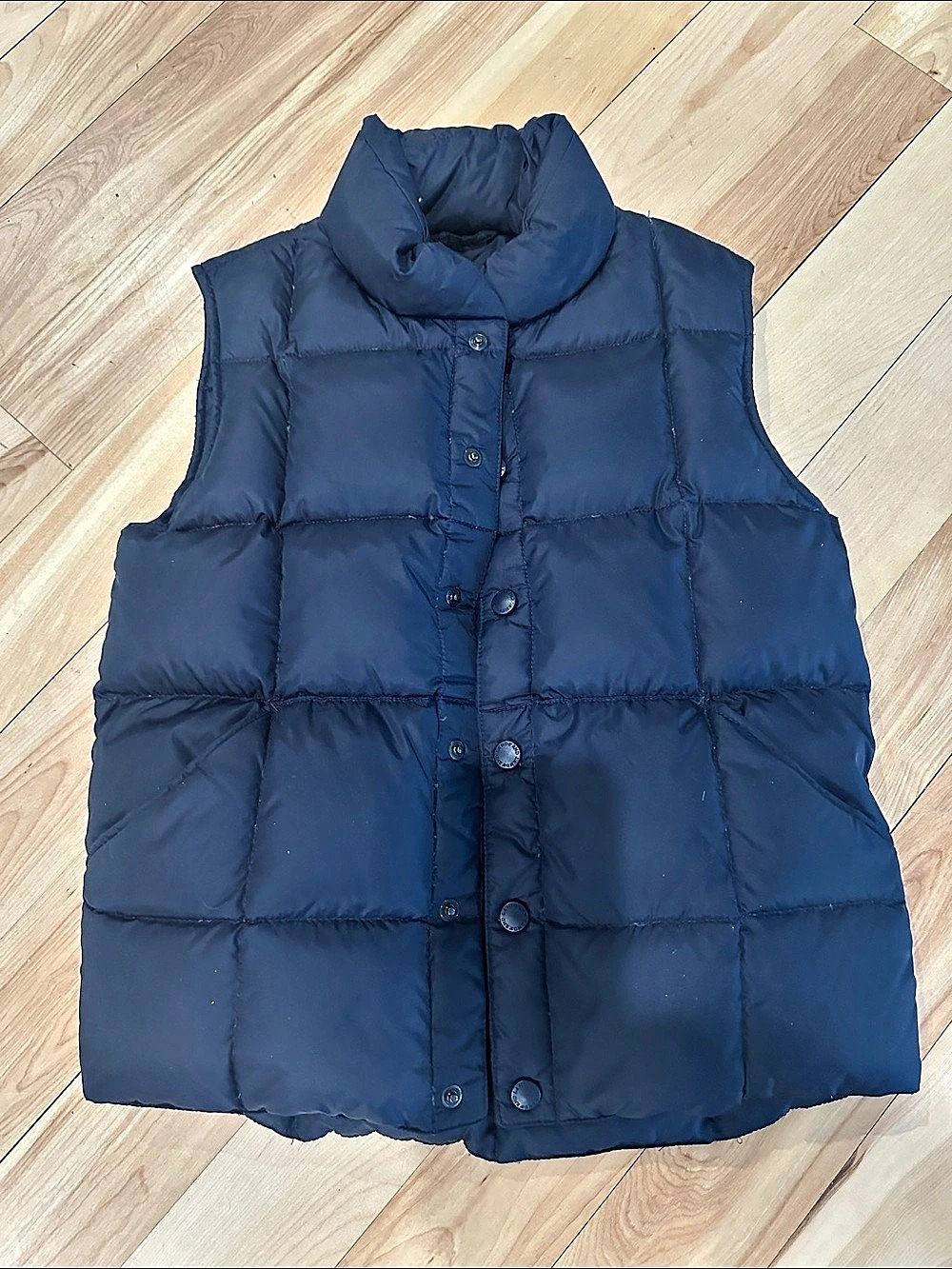 Lands' End Kid’s Navy Blue Down Puffer Vest - size small (7-8)